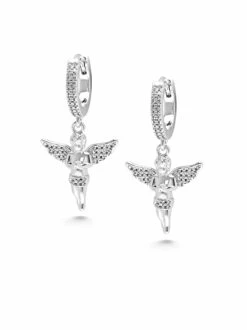 Nialaya Women's Silver Angel Earrings