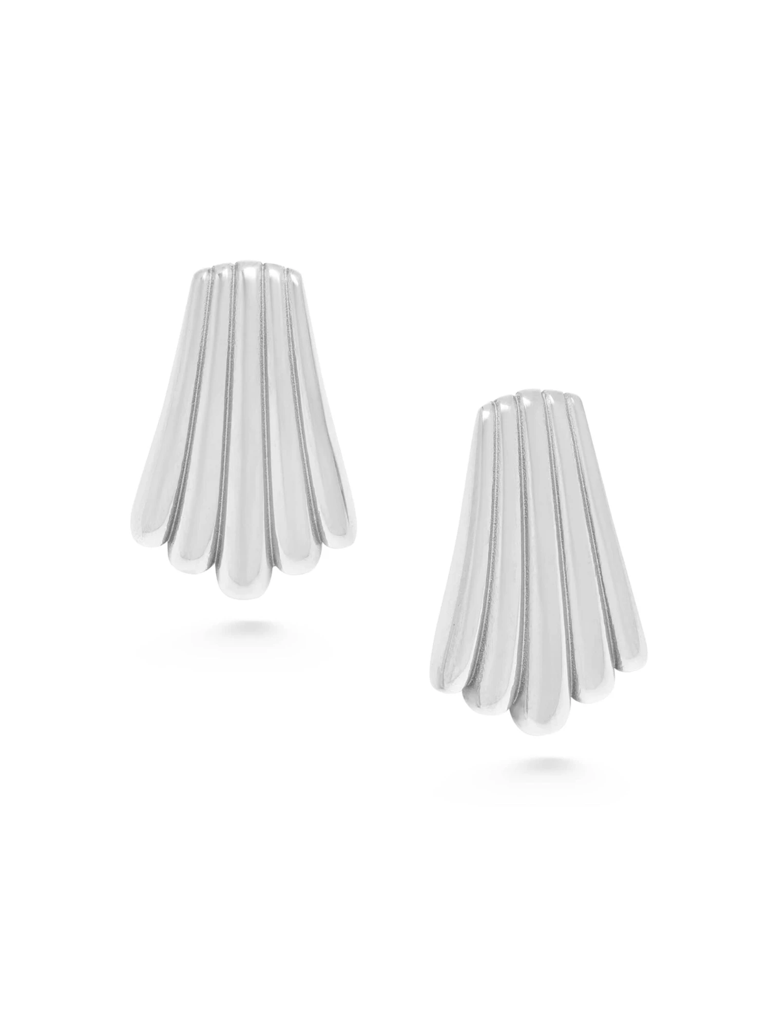 Nialaya Women's Silver Calico Shell Earrings 1 Nialaya Women's Silver Calico Shell Earrings