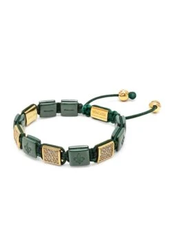 Nialaya Women's Dark Green Ceramic Flatbead Bracelet With Gold CZ 6 Nialaya Women's Dark Green Ceramic Flatbead Bracelet With Gold CZ -Nialaya Jewelry Store nialaya women s flatbead bracelet women s dark green ceramic flatbead bracelet with gold cz women s dark green ceramic flatbead bracelet with gold cz 1160763786