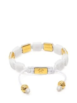 Nialaya Women's White Ceramic Flatbead Bracelet With Gold CZ 7 Nialaya Women's White Ceramic Flatbead Bracelet With Gold CZ -Nialaya Jewelry Store nialaya women s flatbead bracelet women s white ceramic flatbead bracelet with gold cz women s white ceramic flatbead bracelet with gold cz 1160763766