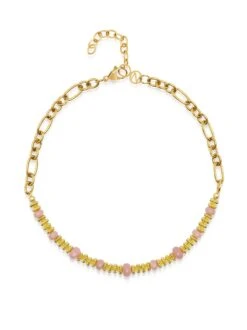 Nialaya Chain Choker With Rose Quartz