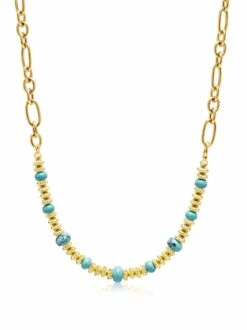 Nialaya Chain Choker With Turquoise -Nialaya Jewelry Store nialaya women s necklace chain choker with turquoise chain choker with turquoise 18 inches 45 7 cm wneck 312 1171086157