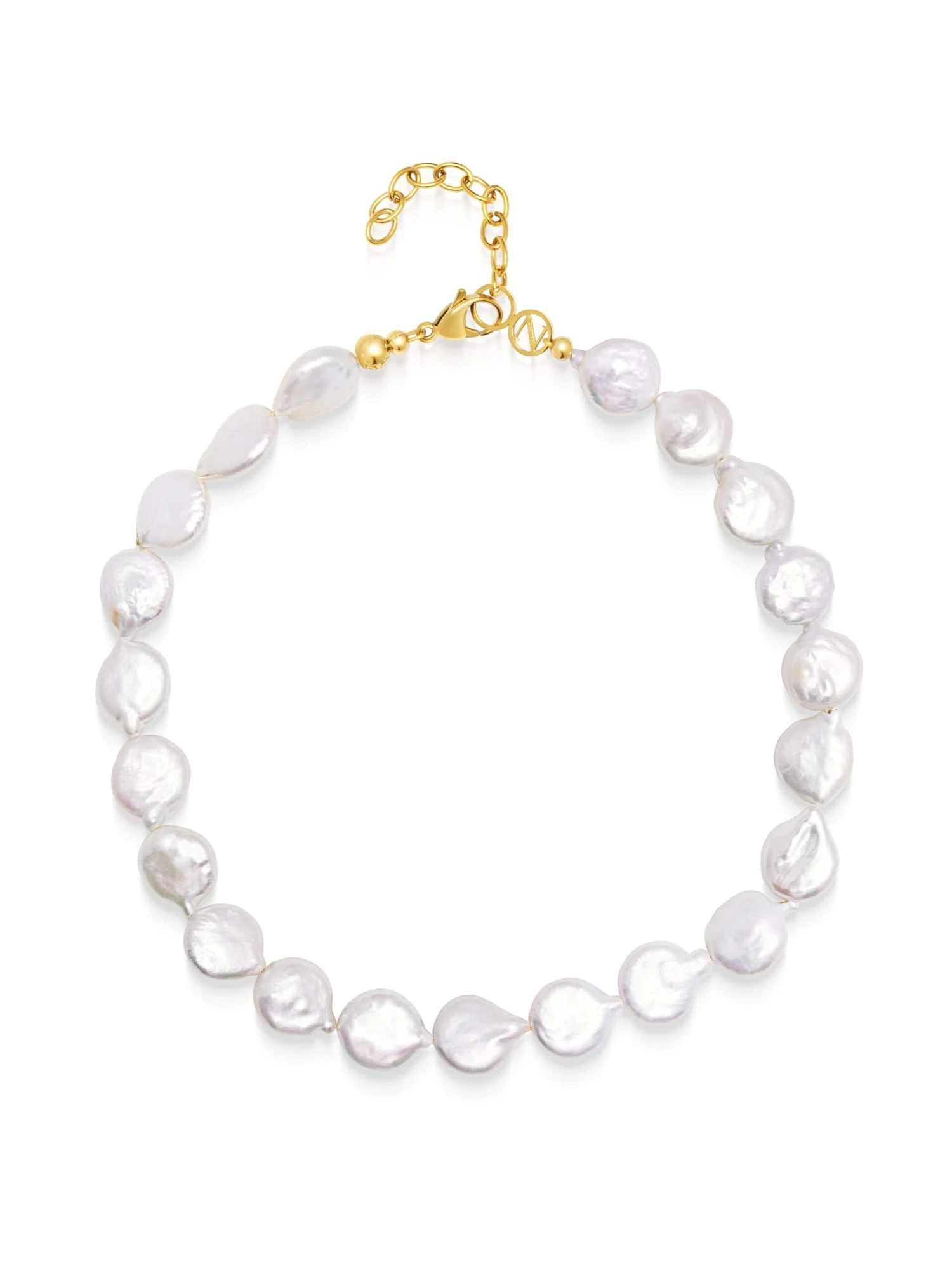 Nialaya Como Flat Pearl Choker 1 Nialaya Como Flat Pearl Choker