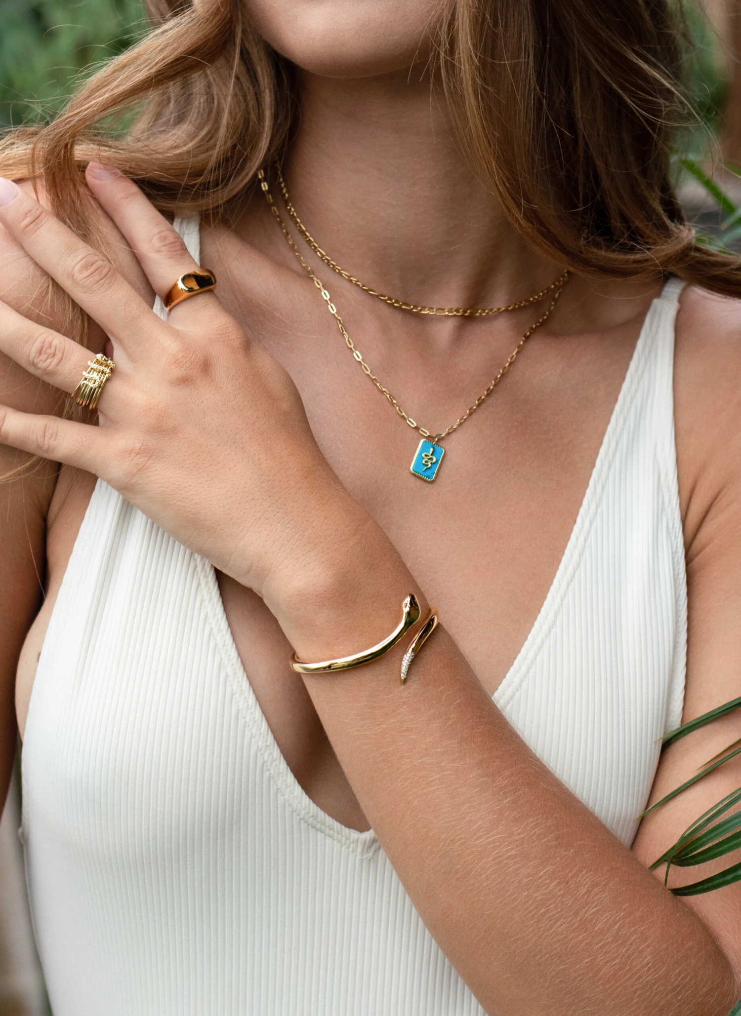 Nialaya Gold Figaro Chain Choker 6 Nialaya Gold Figaro Chain Choker - Image 6