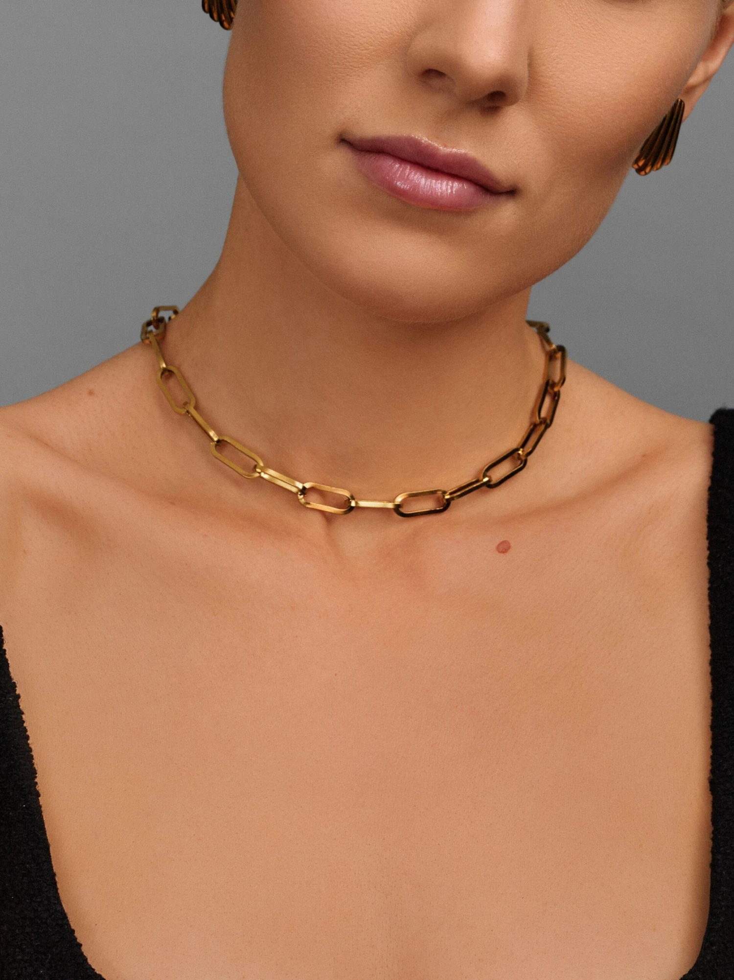 Nialaya Gold Link Chain Necklace 2 Nialaya Gold Link Chain Necklace - Image 2