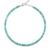 Nialaya Heishi Turquoise Choker With Silver