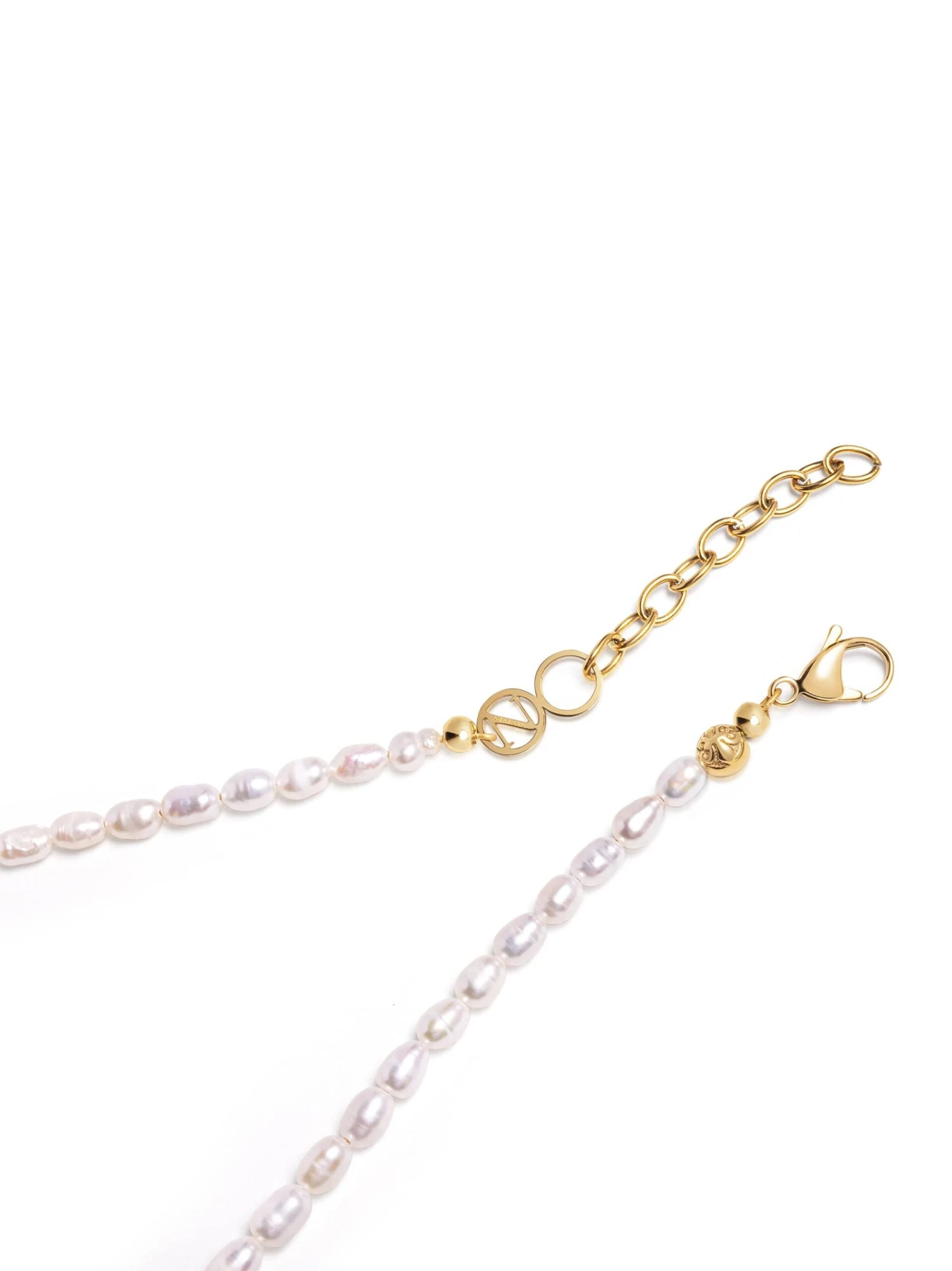 Nialaya Pearl Choker With Gold Sphere Pendant 3 Nialaya Pearl Choker With Gold Sphere Pendant - Image 3