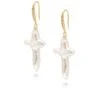 Nialaya Pearl Cross Earrings