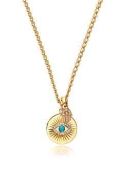Nialaya Skyfall Evil Eye And Hamsa Hand Necklace