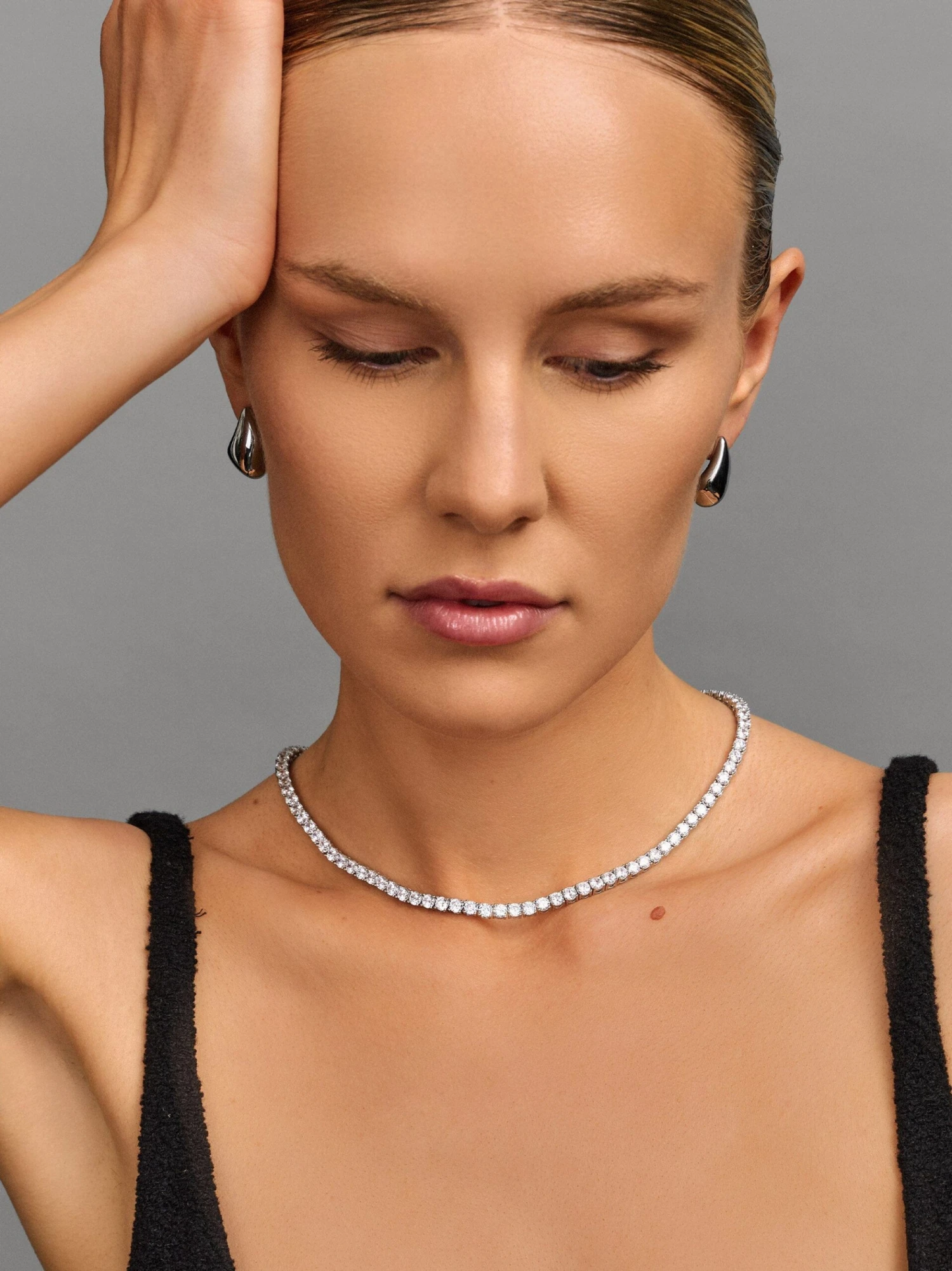 Nialaya Tennis Choker In Gold 4 Nialaya Tennis Choker In Gold - Image 4