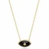 Nialaya Women's Black Enamel Evil Eye Necklace