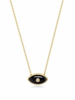 Nialaya Women's Black Enamel Evil Eye Necklace