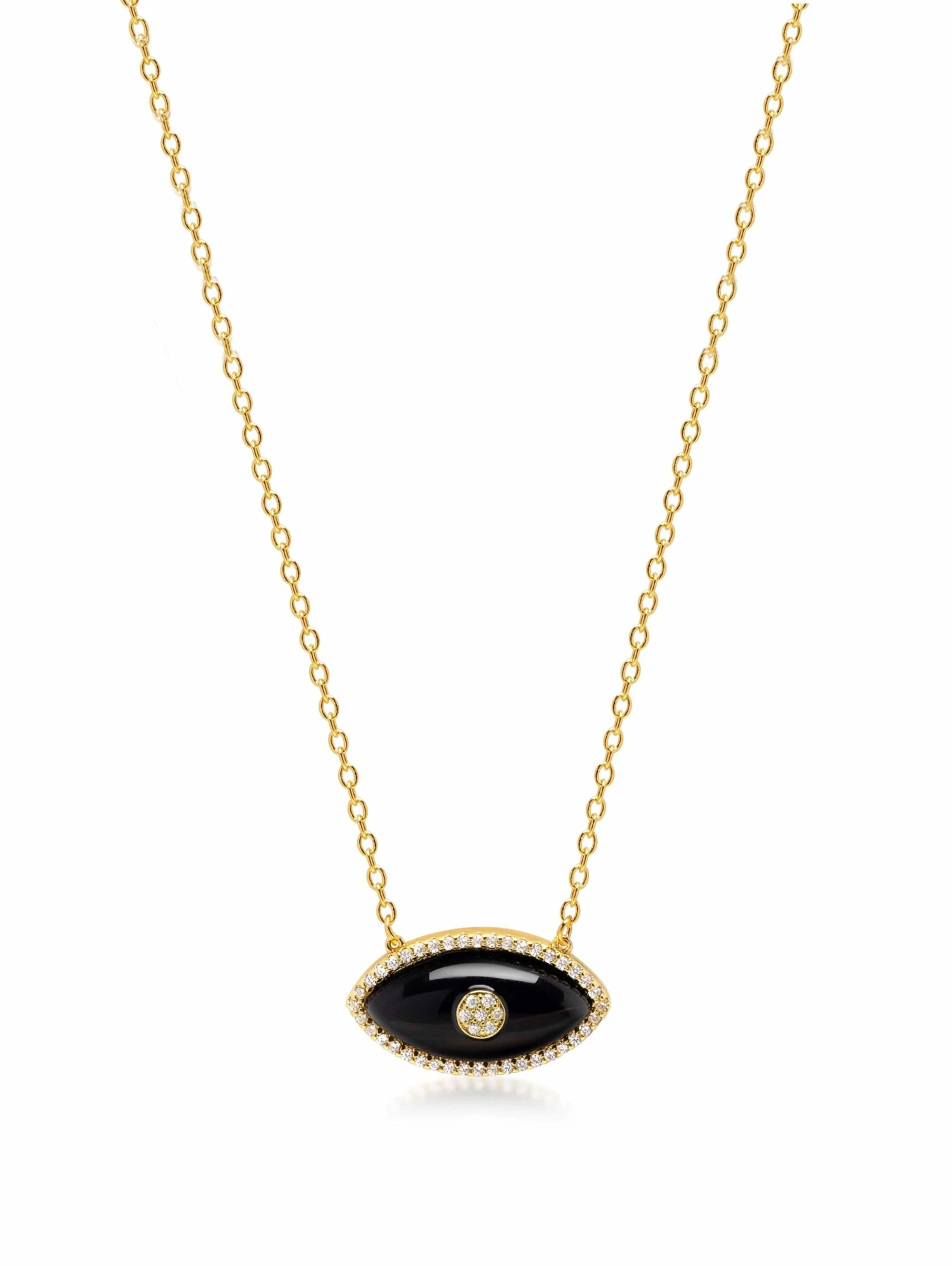 Nialaya Women's Black Enamel Evil Eye Necklace 1 Nialaya Women's Black Enamel Evil Eye Necklace