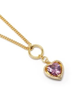 Nialaya Women's Necklace With Pink Cubic Zirconia Heart Pendant -Nialaya Jewelry Store nialaya women s necklace women s necklace with pink cubic zirconia heart pendant 19 inches 48 26 cm wneck 241 29947900067912