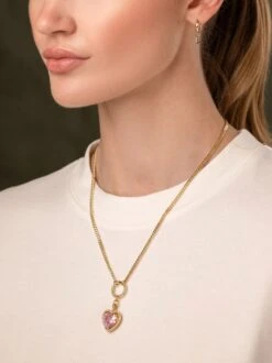 Nialaya Women's Necklace With Pink Cubic Zirconia Heart Pendant -Nialaya Jewelry Store nialaya women s necklace women s necklace with pink cubic zirconia heart pendant 19 inches 48 26 cm wneck 241 30506262757448