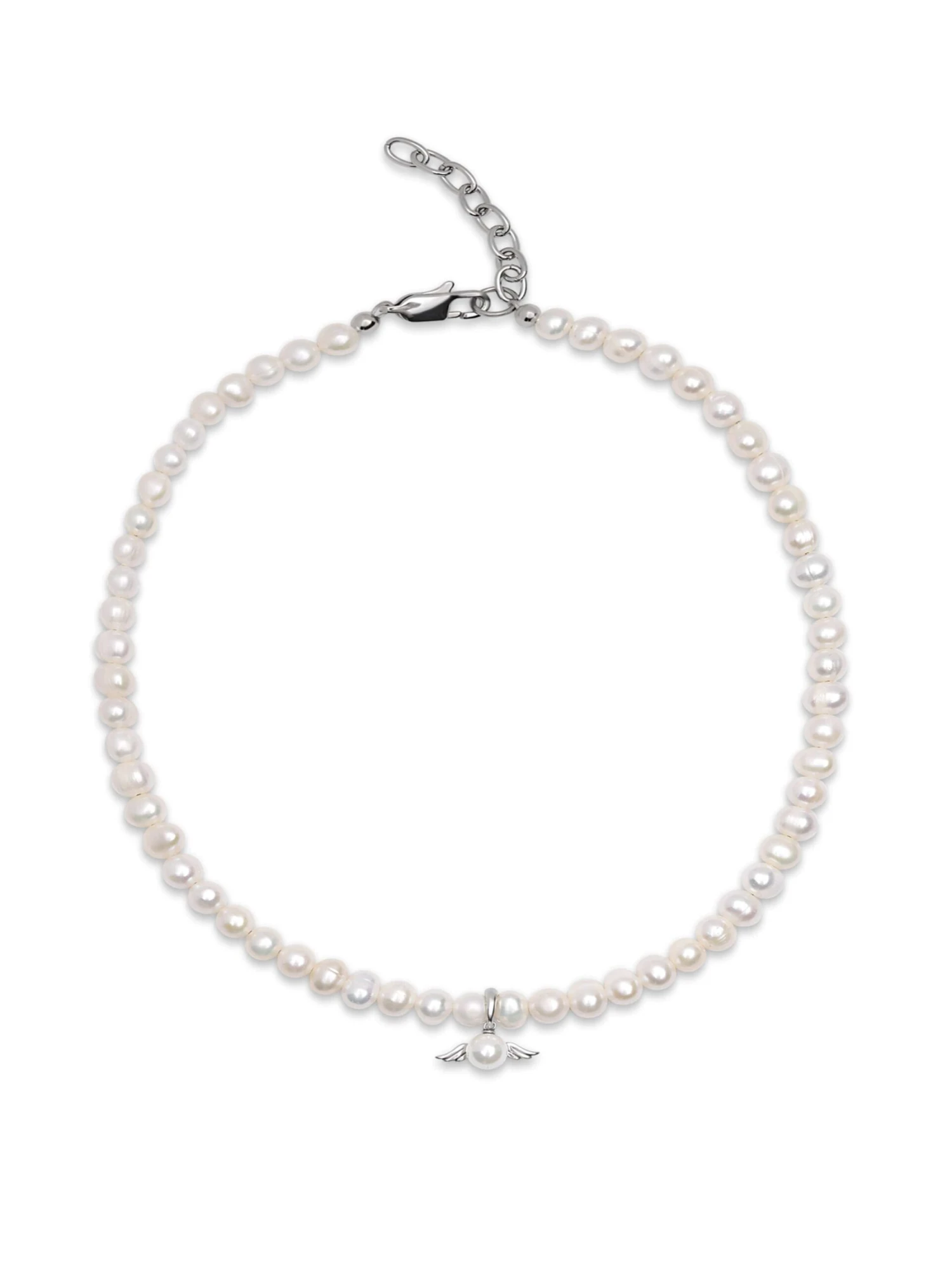 Nialaya Women's Pearl Choker With Angel Wing Pendant 1 Nialaya Women's Pearl Choker With Angel Wing Pendant