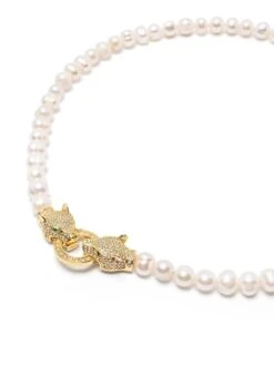 Nialaya Women's Pearl Choker With Gold Double Panther Head 7 Nialaya Women's Pearl Choker With Gold Double Panther Head -Nialaya Jewelry Store nialaya women s necklace women s pearl choker with gold double panther head 15 inches 38 1 cm wneck 272 30361986662472