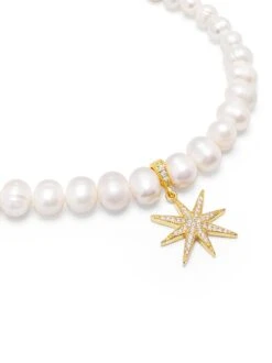 Nialaya Women's Twilight Star Pearl Choker -Nialaya Jewelry Store nialaya women s necklace women s twilight star pearl choker 13 inches 33 02 cm 30709924921416