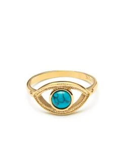 Nialaya Skyfall Turquoise Evil Eye Ring