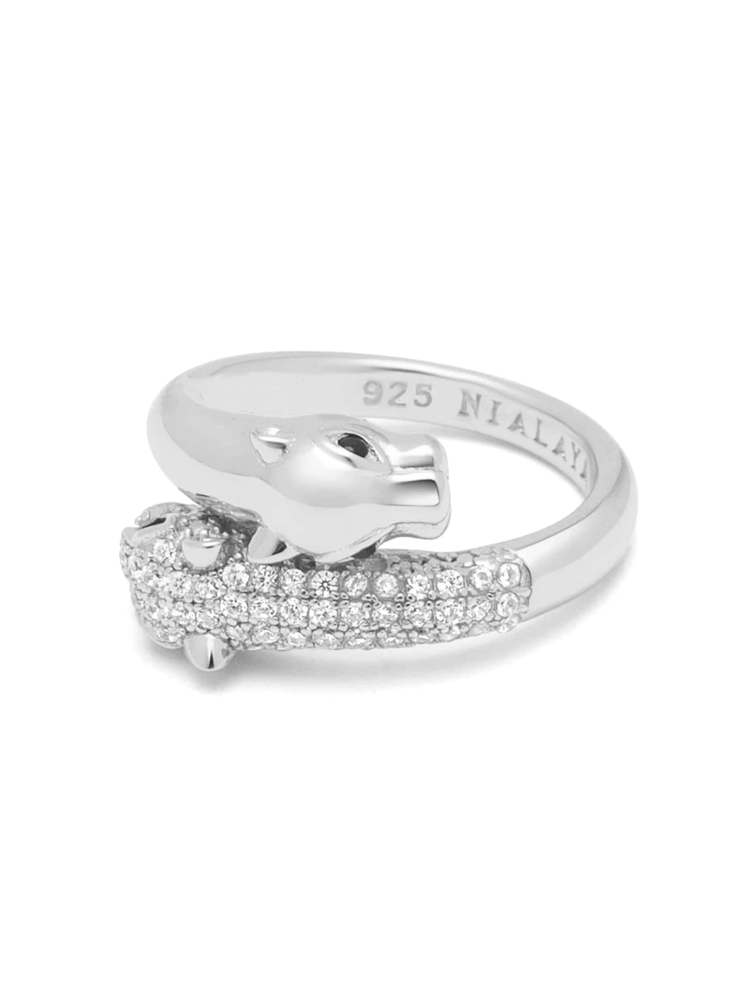 Nialaya Twisted Sterling Silver Panther Ring 4 Nialaya Twisted Sterling Silver Panther Ring - Image 4