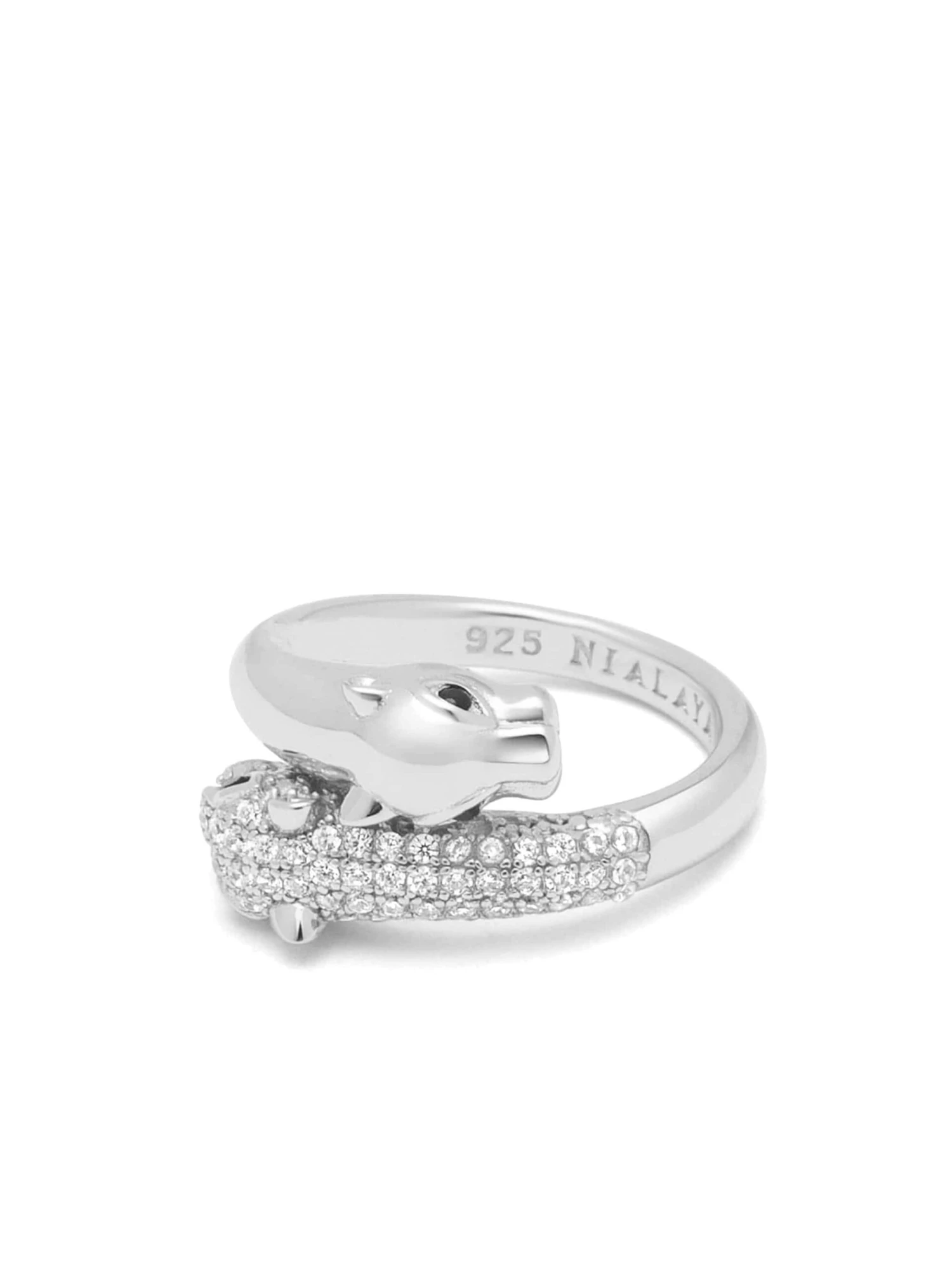 Nialaya Twisted Sterling Silver Panther Ring 1 Nialaya Twisted Sterling Silver Panther Ring