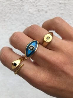 Nialaya Women's Gold Evil Eye Ring 13 Nialaya Women's Gold Evil Eye Ring -Nialaya Jewelry Store nialaya women s ring women s large evil eye ring 10921940615240