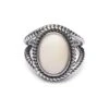 Nialaya Women's Silver Ring With Mother Of Pearl Stone